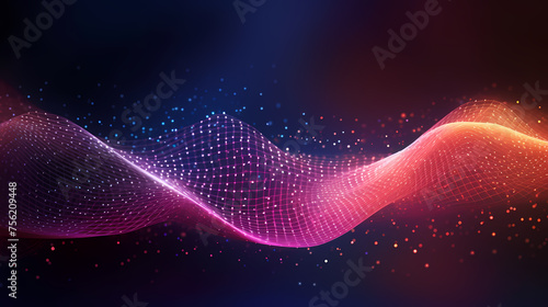 Abstract digital wave technology background