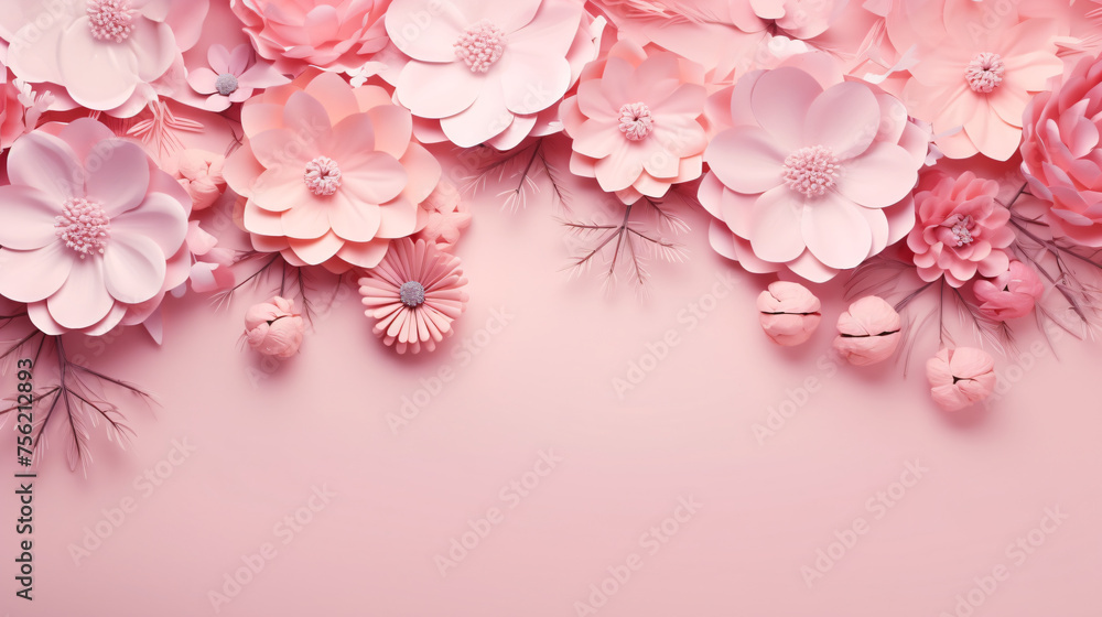 Floral beautiful pastel pink background