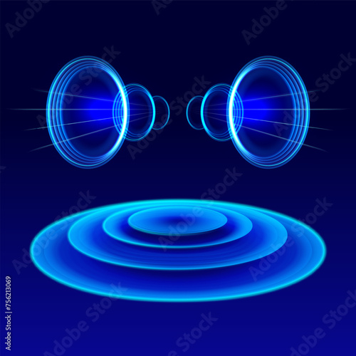 Sonar wave conceptual light and sound eho abstract background