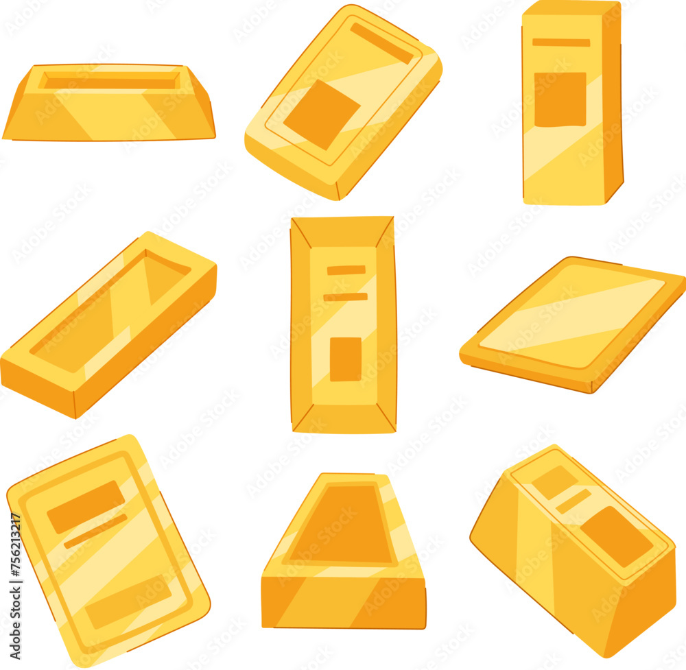 gold bar set cartoon vector illustration gold bar set cartoon vector illustration