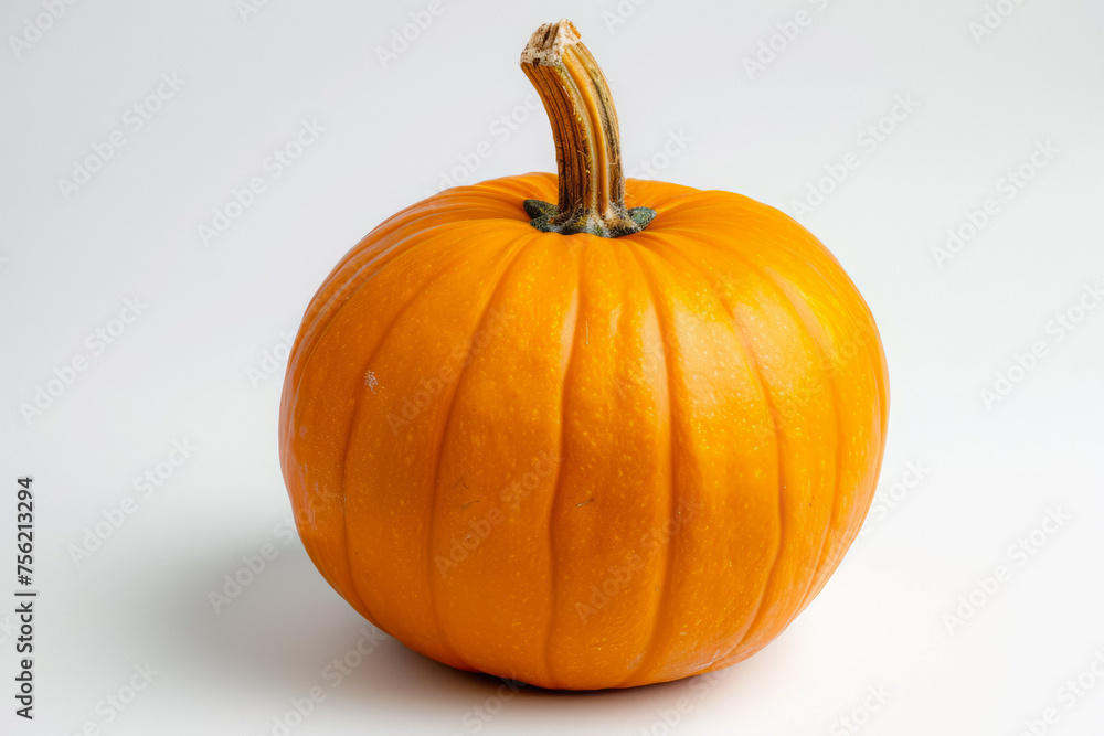 Orange Pumpkin On A White Background Background With Shadows Created Using Artificial Intelligence Orange Pumpkin On A White Background Background With Shadows Created Using Artificial Intelligence