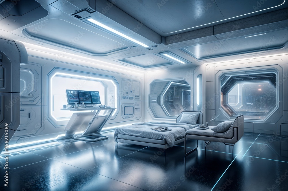 a spaceship interior with a nice view of the room a spaceship interior with a nice view of the room