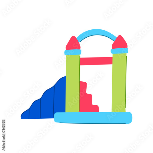 logo inflatable castle cartoon vector illustration