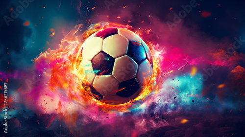 Football sport ball in action during match at the stadium © Anas