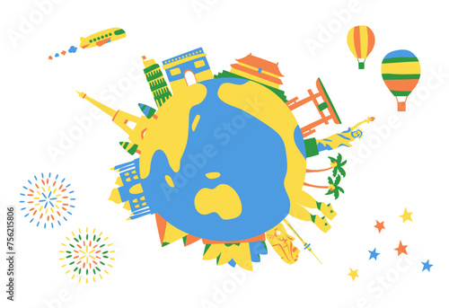 地球と世界旅行