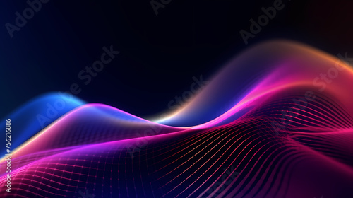 Abstract waving wave dot flow particle technology background design