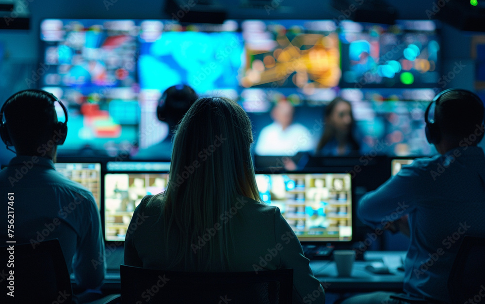 Blur photo - abstract image for the background. Security guards monitor security Blur photo - abstract image for the background. Security guards monitor security