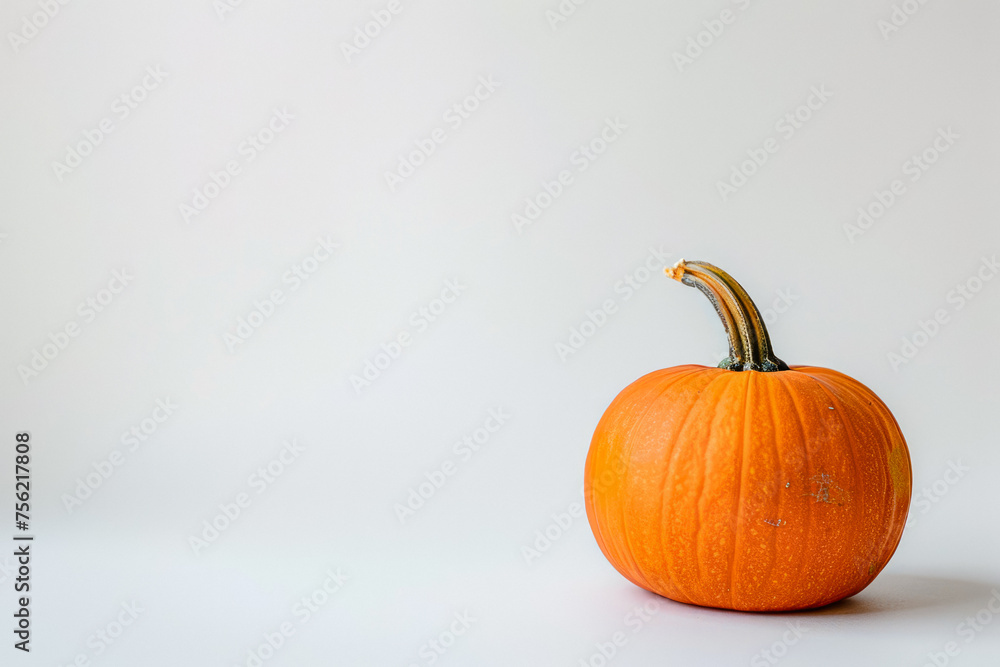 Orange Pumpkin On A White Background Background With Shadows Created Using Artificial Intelligence Orange Pumpkin On A White Background Background With Shadows Created Using Artificial Intelligence