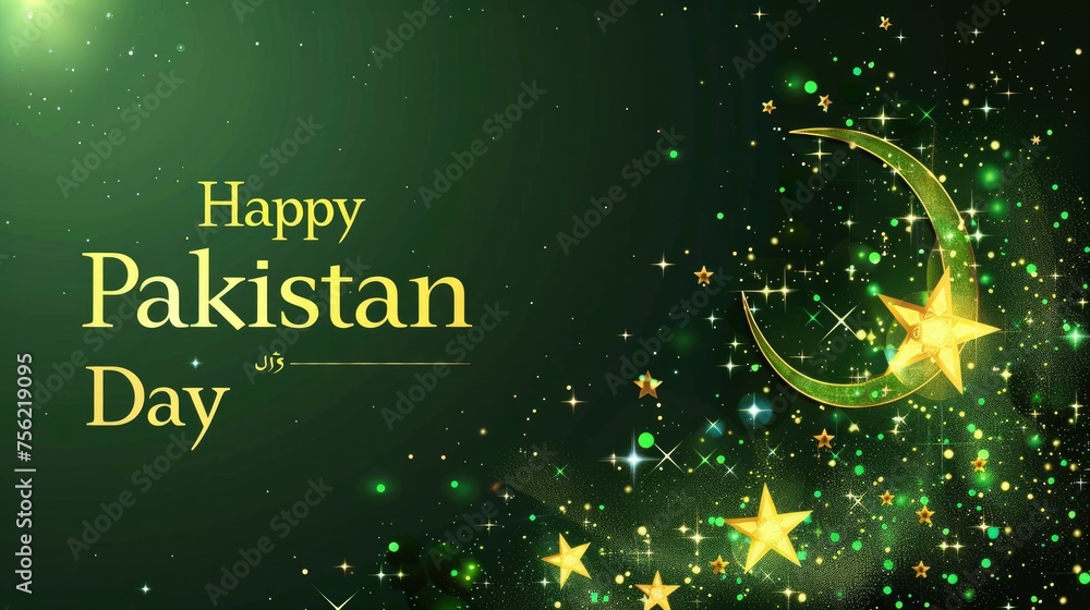 Card with the text Happy Pakistan Day