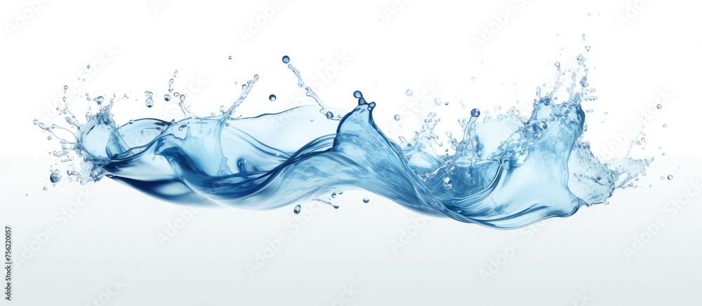 A single tree planted on a slope against an electric blue sky, with a splash of water adding an artistic touch to the landscape A single tree planted on a slope against an electric blue sky, with a splash of water adding an artistic touch to the landscape