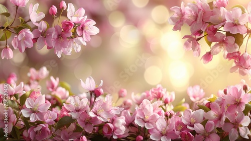 Beautiful Pink flower on pink background in springtime © Sanuar_husen