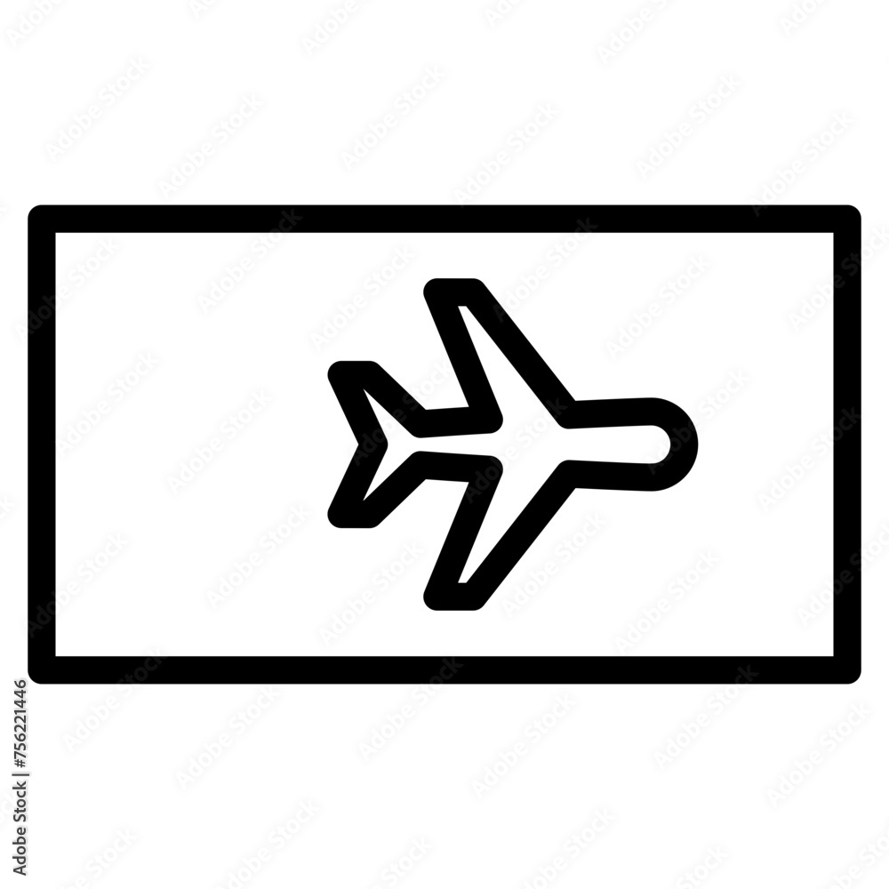 airplane flight tickets icon 