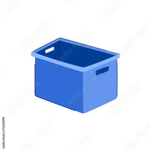 isometric plastic crate cartoon vector illustration