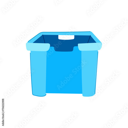 basket plastic crate cartoon vector illustration