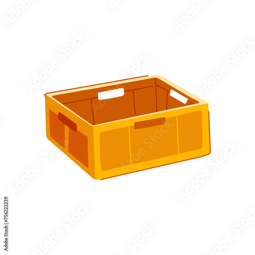 fish plastic crate cartoon vector illustration