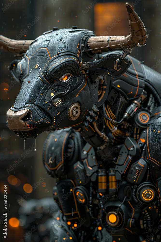 A biomimetic robot is a buffalo or a bull. The concept of modern technologies A biomimetic robot is a buffalo or a bull. The concept of modern technologies