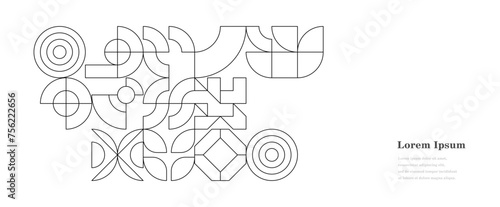 幾何学 抽象 黒 白 レトロ ライン 背景