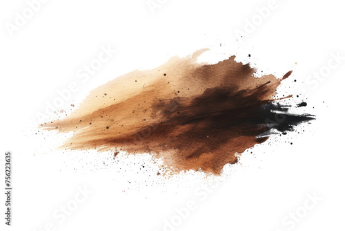 Brown powder explosion isolated on transparent background With clipping path.3d render