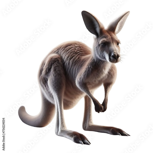 kangaroo jumping on transparent background © nattapon