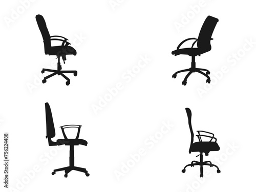Office chair icon vector. Office chairs silhouettes vector illustration. Office chair flat design Vector icon isolated on white. vector icons for web design isolated on white background.