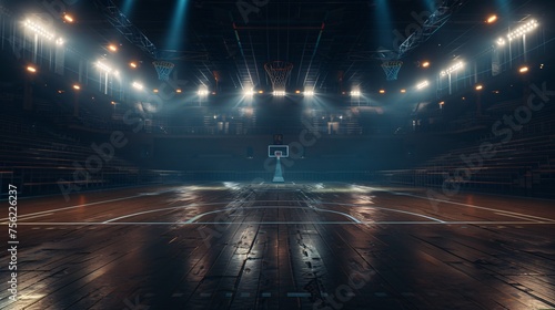 Glowing Basketball Court A Monthly Event Venue Generative AI