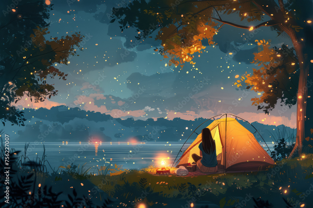 Campers' quiet night under the stars