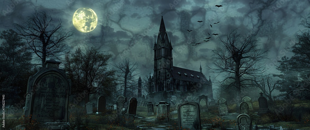 Gothic Church at Night A Hauntingly Beautiful Scene Generative AI Gothic Church at Night A Hauntingly Beautiful Scene Generative AI