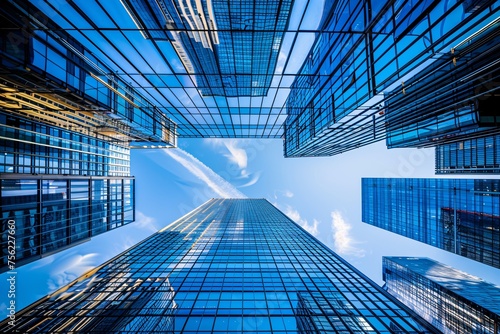 High Rise Blue Sky A Glimpse of the Modern Urban Landscape Generative AI