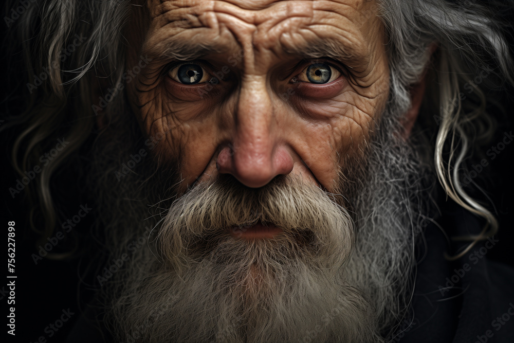 Very old man portrait, rinkled face and sorrow on his eyes Portrait of an Elderly Man, His Wrinkled Face Reflecting a Lifetime of Stories.Ai generated Very old man portrait, rinkled face and sorrow on his eyes Portrait of an Elderly Man, His Wrinkled Face Reflecting a Lifetime of Stories.Ai generated