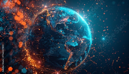 Glowing Earth A Visualization of the Digital World Generative AI