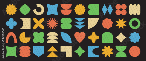 Y2k shape element, abstract retro figure, modern funky sticker, geometry simple form, groovy futuristic vector icon. Minimal illustration