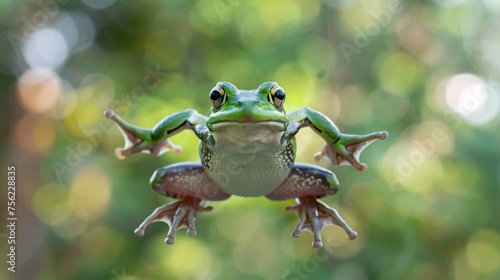 Green Frog Flaunts Its Fancy Feet in the Fresh Air Generative AI