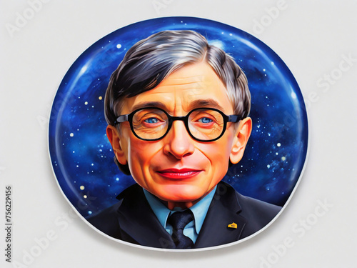 a portrait of Stephen Hawking ,mathematician, physicist, engineer
