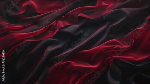 Wave like movement in the style of red flowing fabrics background 