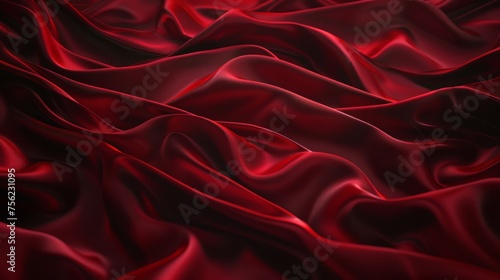 Wave like movement in the style of red flowing fabrics background 