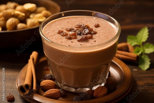 
Picture of Champurrado with raisins and chopped nuts added, giving the drink extra texture and flavor.