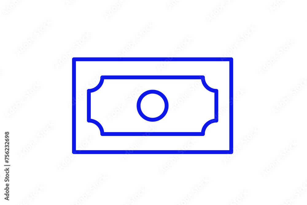 money banknote illustration in line style design. Vector illustration. money banknote illustration in line style design. Vector illustration.