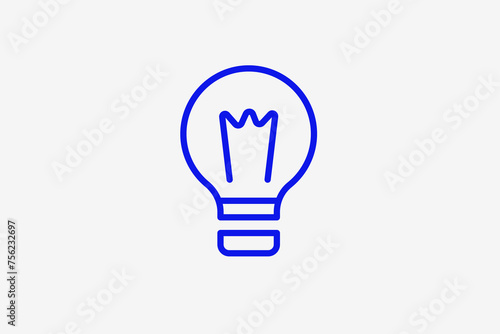 bulb illustration in line style design. Vector illustration. 