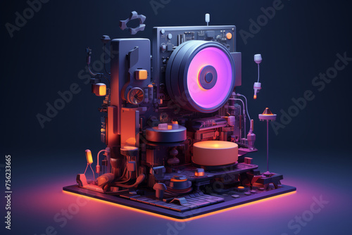 Depiction of objects composed of mechanical elements