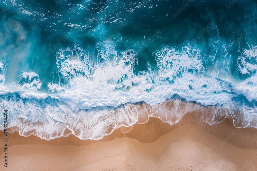 Wave Crashing on the Beach A Stunning Ocean View Generative AI