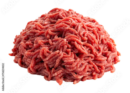 Raw minced beef meat. isolated on transparent background.