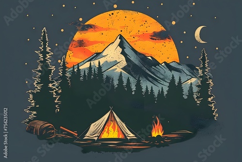the great outdoors graphics for a hiking company
