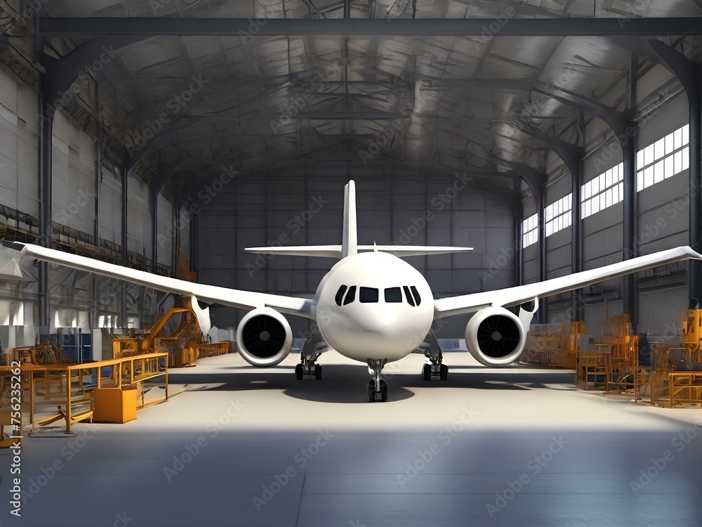 Aero plane assembly plant in Aircraft construction factory Hanger Aero plane assembly plant in Aircraft construction factory Hanger