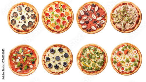 Capturing the Essence of Culinary Art: Delicious Pizza Creations for Gourmet Palates on a Transparent Background