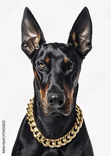 Rottweiler with a Gold Chain A Monthly Event Celebration Generative AI