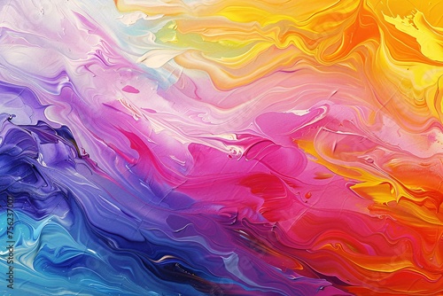 Colorful Abstract Artwork with a Pop of Pink and Purple Generative AI