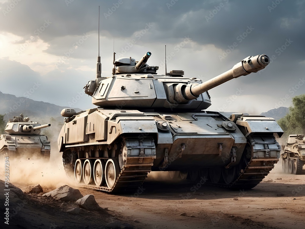 Rolling thunder tank dominating the war scene in the battlefield Rolling thunder tank dominating the war scene in the battlefield