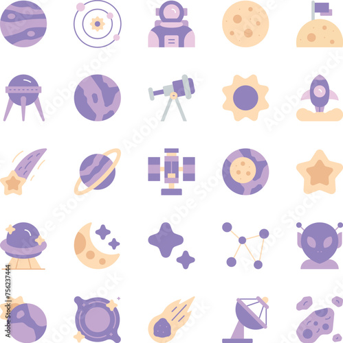 Space icon set