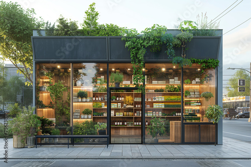 front of organic herb store photo