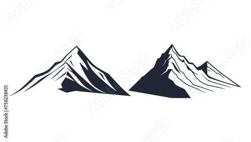 two vector mountain shape illustrations